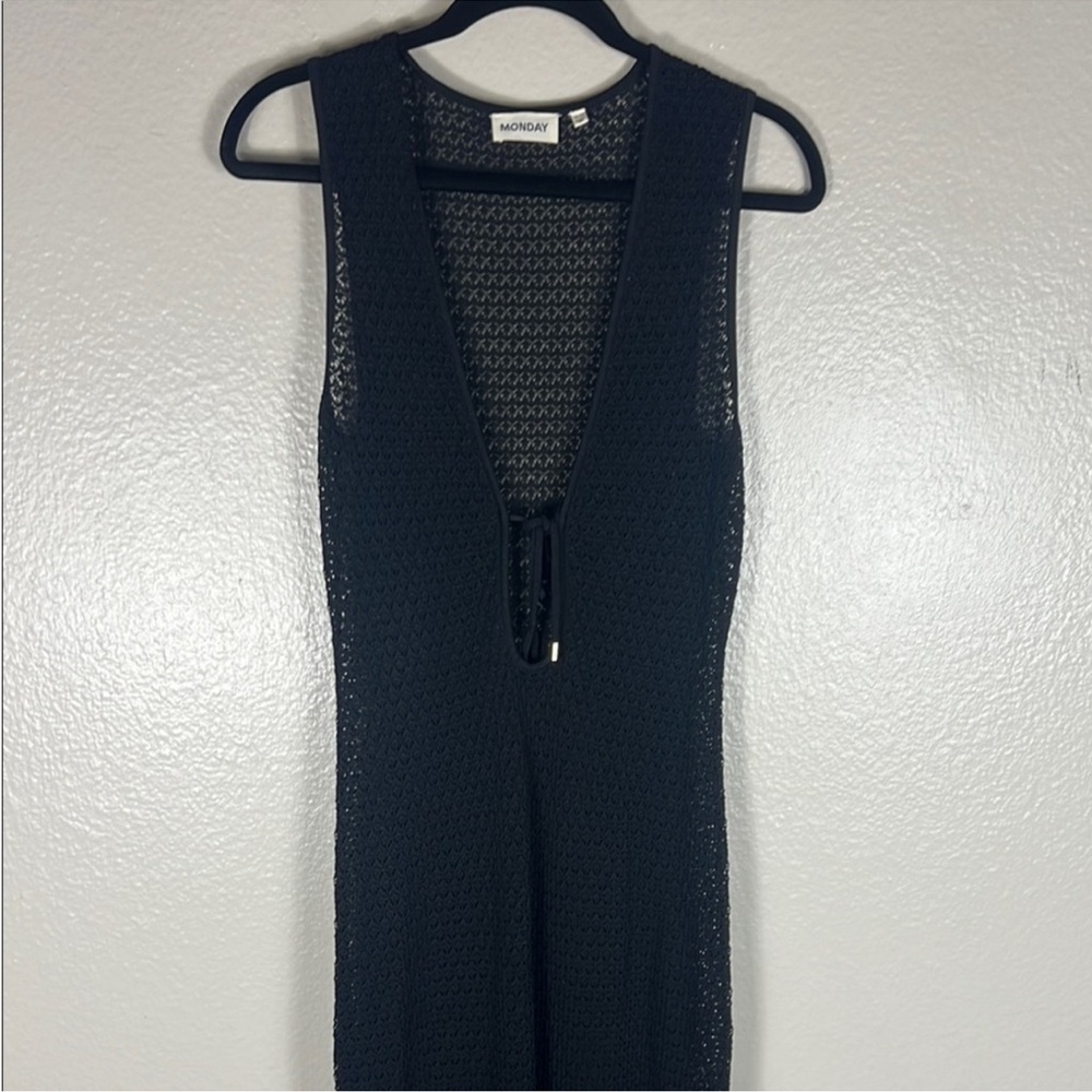 Monday Swimwear Monte Carlo Tie Dress Black Lace Crochet - Picture 6 of 12